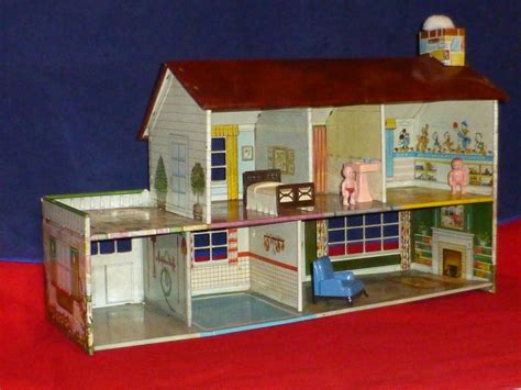 1950s disney metal doll house|tin doll houses from 1960s.